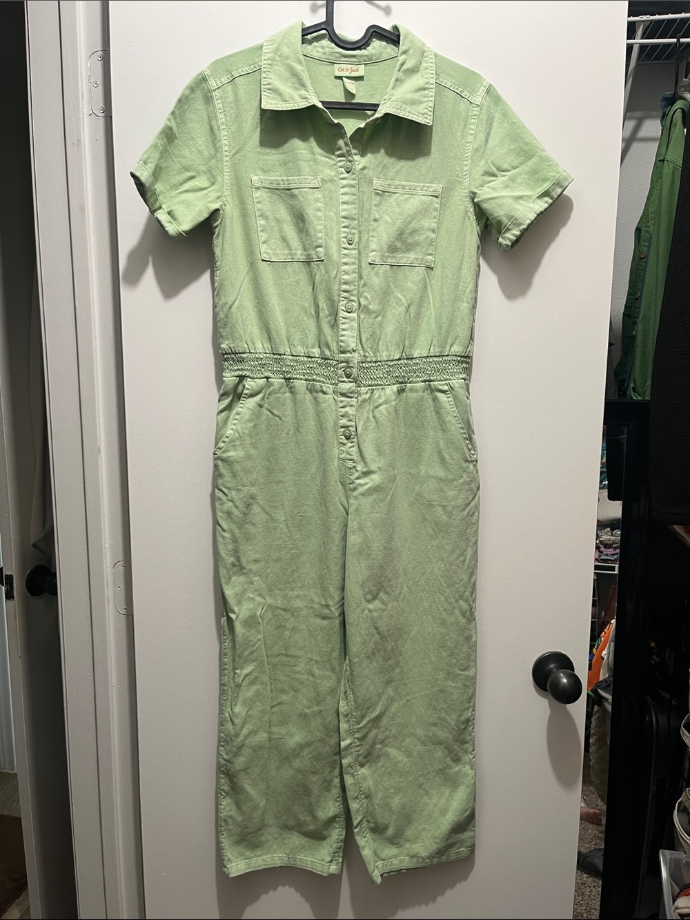Cat & Jack Mint Green Button-Front jumper jumpsuit size 14/16